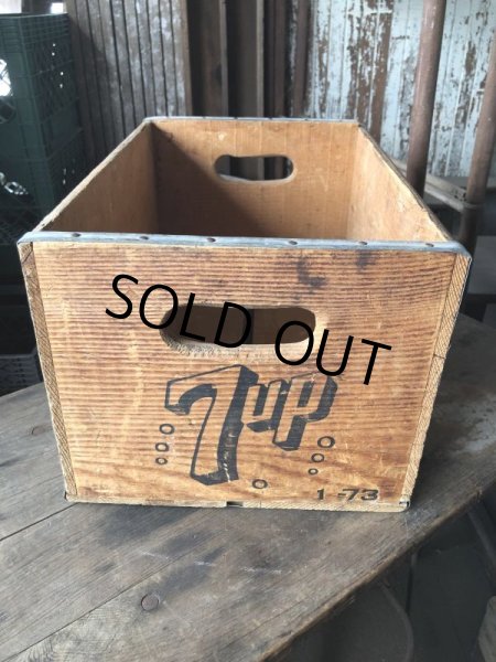 画像5: 70s Vintage Advertising 7up Wooden Crate Wood Box (M811) (5)