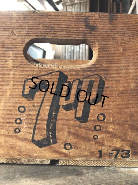 画像4: 70s Vintage Advertising 7up Wooden Crate Wood Box (M811) (4)