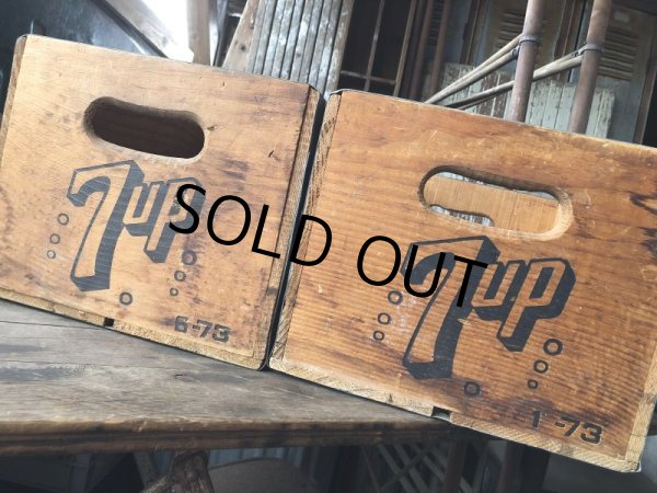 画像16: 70s Vintage Advertising 7up Wooden Crate Wood Box (M810) (16)