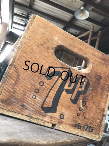 画像8: 70s Vintage Advertising 7up Wooden Crate Wood Box (M810) (8)