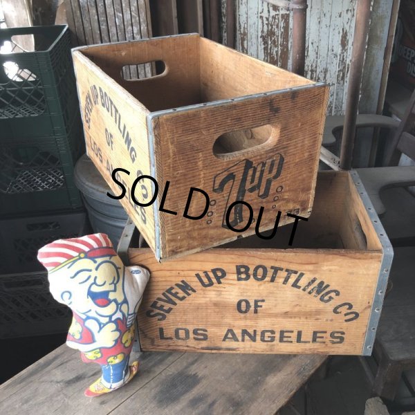 画像15: 70s Vintage Advertising 7up Wooden Crate Wood Box (M810) (15)