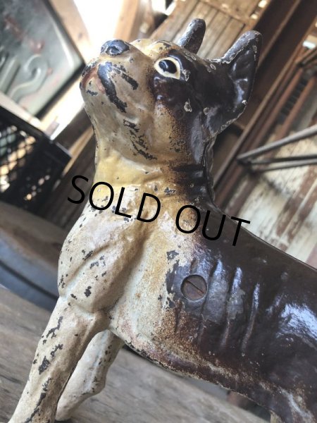 画像11: Antique Cast Iron  Boston Terrier Doorstop Statue (M820) (11)