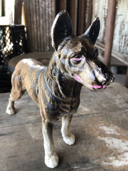 画像12: Antique Cast Iron German Shepherd Doorstop Statue (M819) (12)