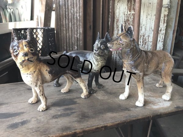 画像16: Antique Cast Iron  Boston Terrier Doorstop Statue (M820) (16)