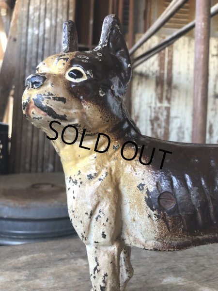 画像10: Antique Cast Iron  Boston Terrier Doorstop Statue (M820) (10)