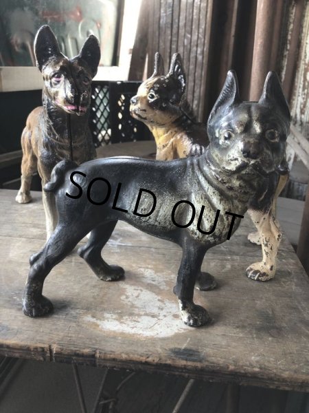 画像23: Antique Cast Iron Boston Terrier Doorstop Statue (B818) (23)