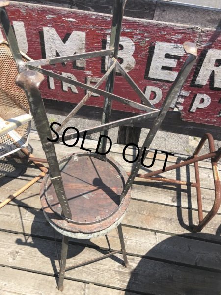 画像15: Vintage Industrial Stool with Wood Seat (M843) (15)