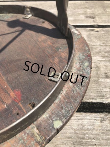 画像7: Vintage Industrial Stool with Wood Seat (M843) (7)