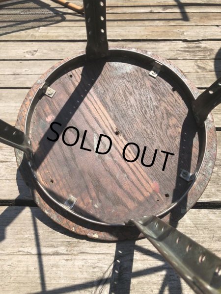 画像6: Vintage Industrial Stool with Wood Seat (M843) (6)