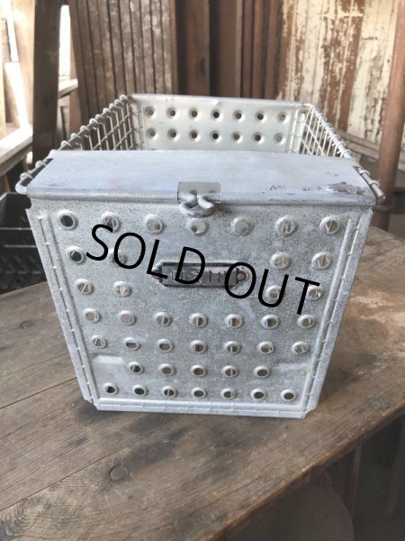 画像2: Vintage Metal Wire Locker Basket w/ Number Plate GB-718 (M852) (2)