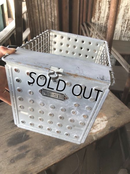 画像8: Vintage Metal Wire Locker Basket w/ Number Plate GB-51 (M855) (8)