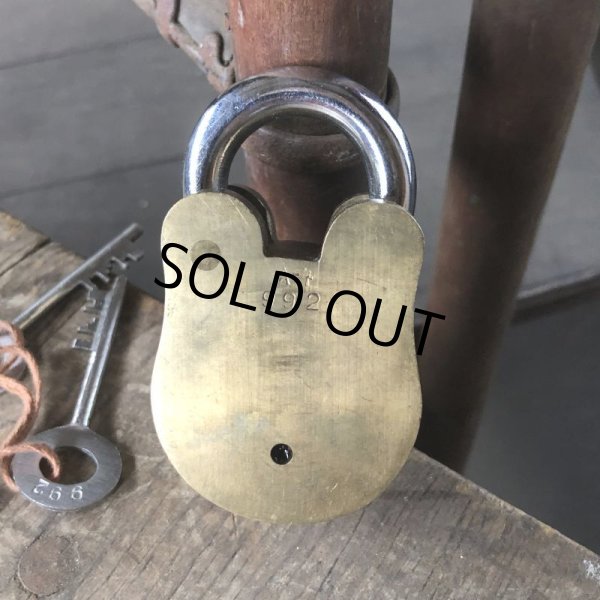 画像7: Antique Brass Handcrafted Solid THUNDER Brand 8 Levers Padlock (B873) (7)