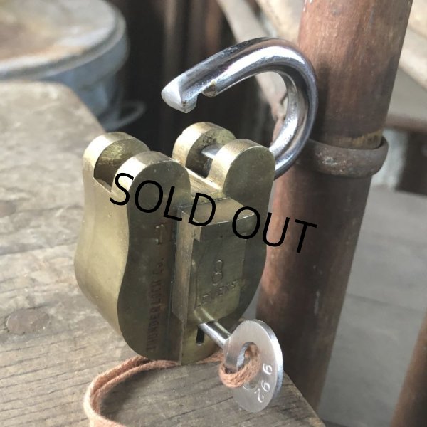 画像5: Antique Brass Handcrafted Solid THUNDER Brand 8 Levers Padlock (B873) (5)
