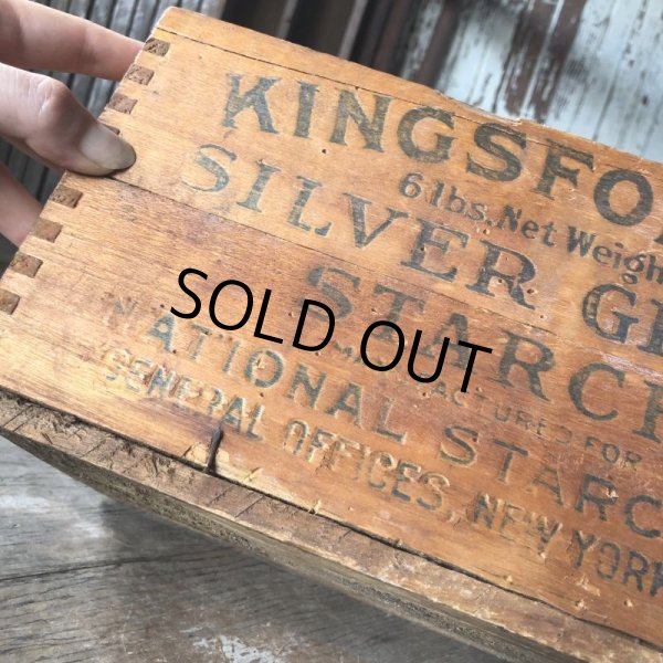画像3: Vintage Wood Box KINGSFORD'S 6 lbs Silver Gloss Starch (M875) (3)