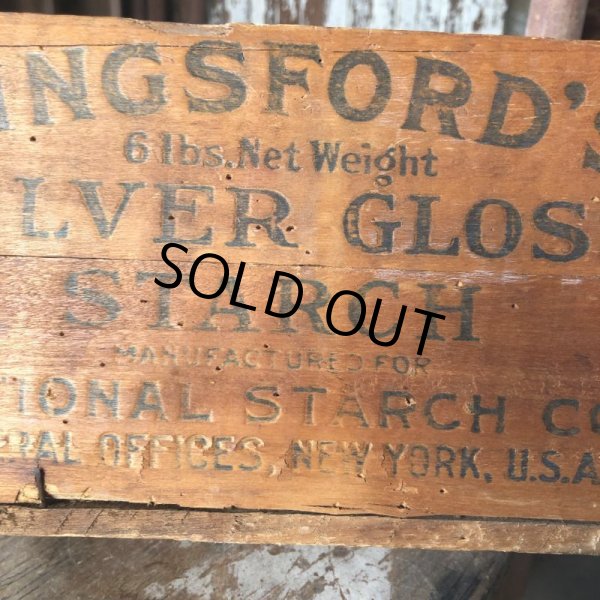 画像4: Vintage Wood Box KINGSFORD'S 6 lbs Silver Gloss Starch (M875) (4)