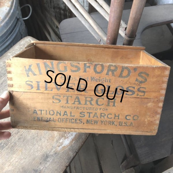 画像8: Vintage Wood Box KINGSFORD'S 6 lbs Silver Gloss Starch (M875) (8)