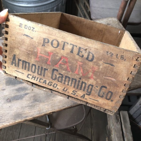 画像10: Vintage Wood Box Armour Canning Co. HAM (M883) (10)