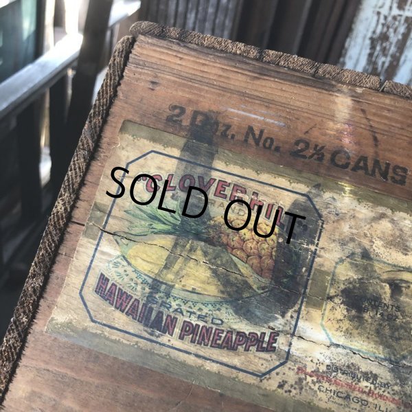 画像12: Vintage Wood Box CLOVERHILL BRAND HAWAIIAN PINEAPPLE (M892) (12)