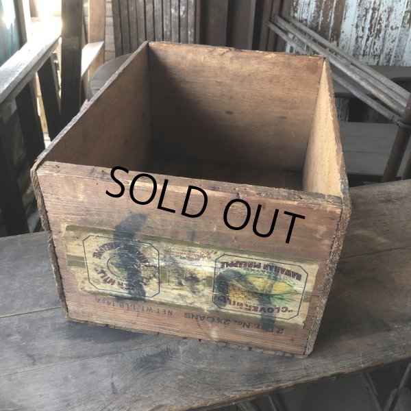 画像7: Vintage Wood Box CLOVERHILL BRAND HAWAIIAN PINEAPPLE (M892) (7)