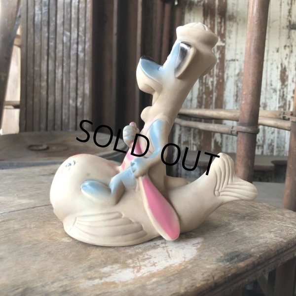 画像3: 60s DELL HANNA- BARBERA Huckleberry Hound on Whale Rubber Squeaky Toy (M895) (3)