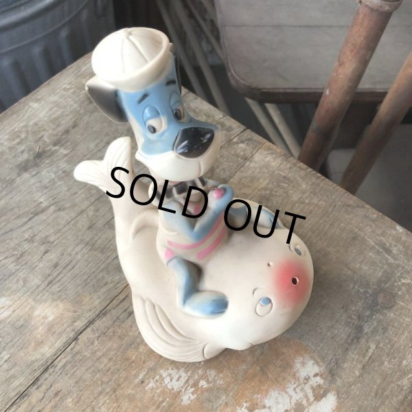 画像7: 60s DELL HANNA- BARBERA Huckleberry Hound on Whale Rubber Squeaky Toy (M895) (7)
