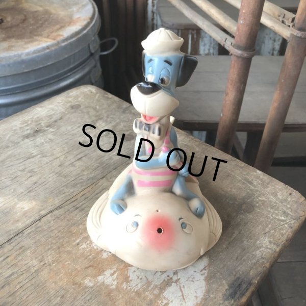 画像2: 60s DELL HANNA- BARBERA Huckleberry Hound on Whale Rubber Squeaky Toy (M895) (2)