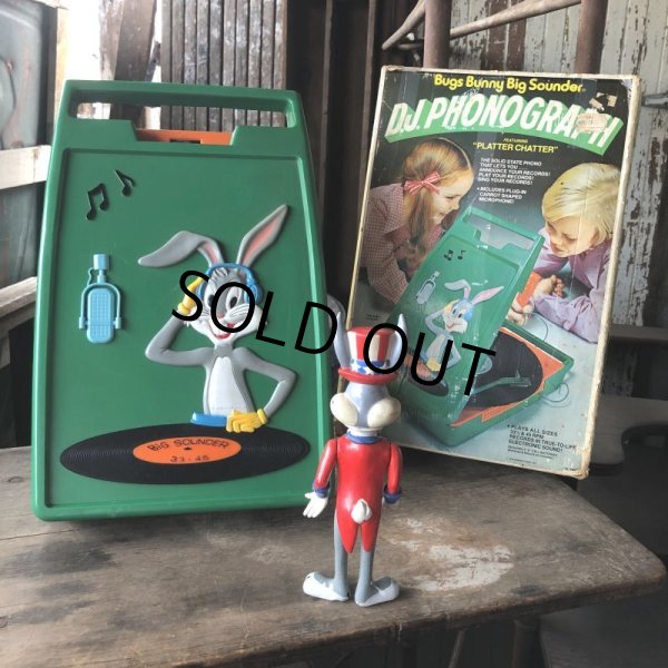 画像1: 70s Vintage Looney Tunes Bugs Bunny Janex D.J. Phonograph JUNK (M896) (1)