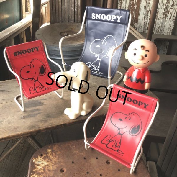 画像12: 70s Vintage Snoopy Sling Lounge Lawn Doll Chair Red (M898) (12)