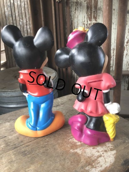 画像3: 90s Vintage Disney Mickey & Minnie Bank Doll Set (M935) (3)