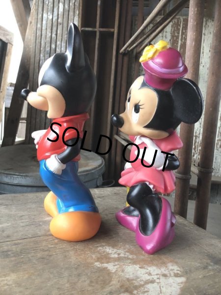 画像2: 90s Vintage Disney Mickey & Minnie Bank Doll Set (M935) (2)