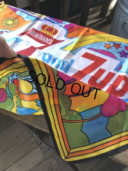 画像13: 60s Vintage Advertising Seagram's 7 & 7up Scarf Peter Max  (M501)  (13)