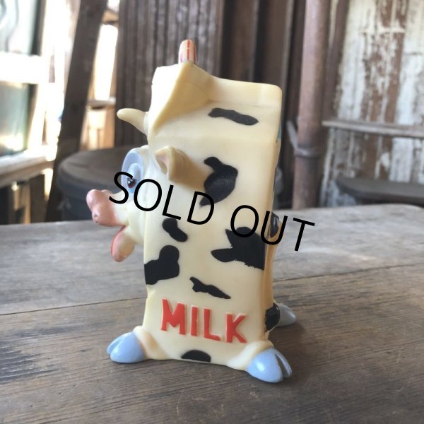 画像3:  Vintage Cow MILK Rubber Squeaker Toy  (M948)  (3)
