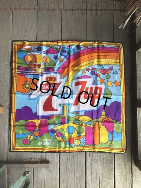 画像4: 60s Vintage Advertising Seagram's 7 & 7up Scarf Peter Max  (M501)  (4)