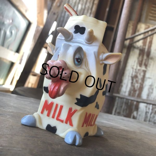 画像7:  Vintage Cow MILK Rubber Squeaker Toy  (M948)  (7)