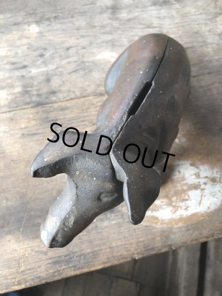 画像18: 40s Vintage Chicago Stockyard Souvenir Cast Iron Copper Wash Piggy Bank (M951)  (18)