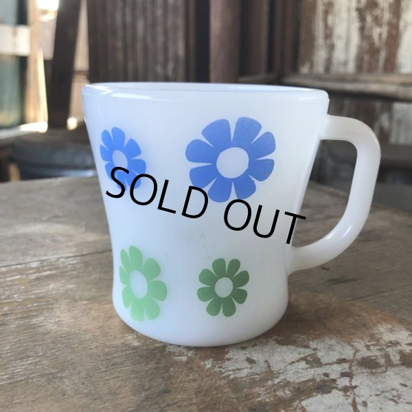 画像2: Vintage Federal Milk Glass Mug Ring Flower (M958)  (2)