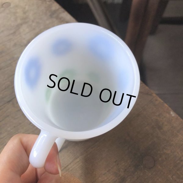 画像5: Vintage Federal Milk Glass Mug Ring Flower (M958)  (5)