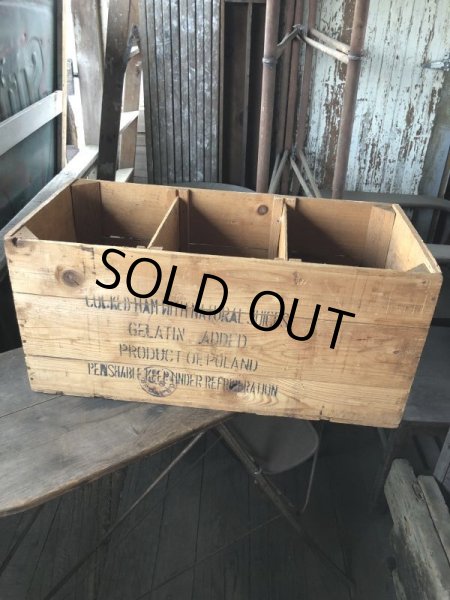 画像2: Vintage Advertising Wooden Crate Wood Box Cooked Ham Krakus Brand (M960) (2)