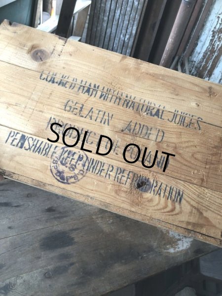 画像14: Vintage Advertising Wooden Crate Wood Box Cooked Ham Krakus Brand (M960) (14)