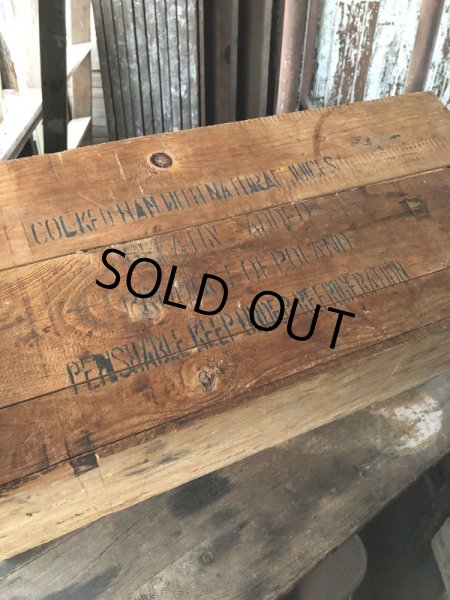 画像16: Vintage Advertising Wooden Crate Wood Box Cooked Ham Krakus Brand (M960) (16)