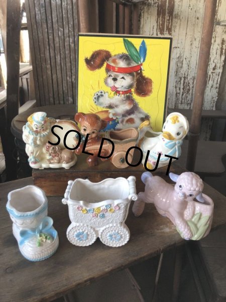 画像13: Vintage Ceramic Baby Planter Lamb Sheep (M963)  (13)