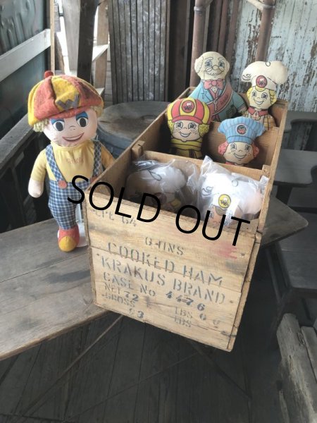 画像23: Vintage Advertising Wooden Crate Wood Box Cooked Ham Krakus Brand (M960) (23)