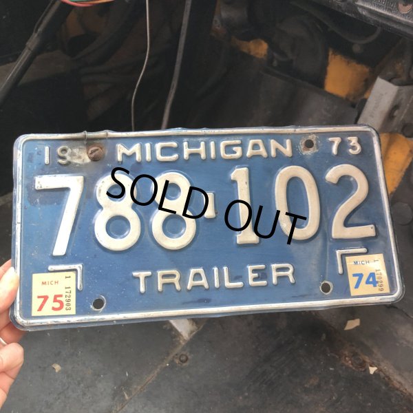 画像1: 70s Vintage American License Number Plate / MICHIGAN 788-102 (M854) (1)