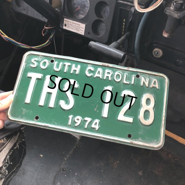 画像1: 70s Vintage American License Number Plate / SOUTH CAROLINA THS 128 (M855) (1)