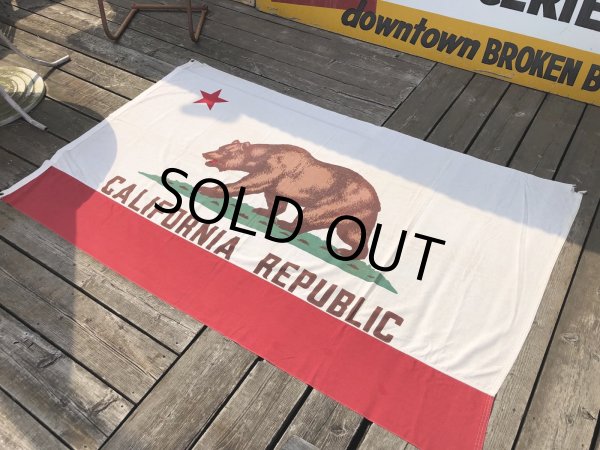 画像4: Vintage U.S.A . The Bear California Republic Cotton Flag 211x137 cm (M997)  (4)