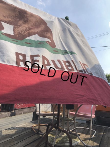 画像17: Vintage U.S.A . The Bear California Republic Cotton Flag 211x137 cm (M997)  (17)