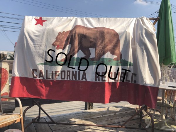 画像20: Vintage U.S.A . The Bear California Republic Cotton Flag 211x137 cm (M997)  (20)