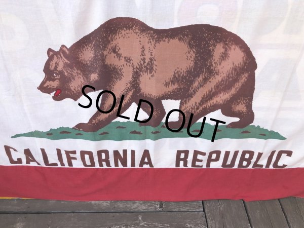 画像6: Vintage U.S.A . The Bear California Republic Cotton Flag 211x137 cm (M997)  (6)
