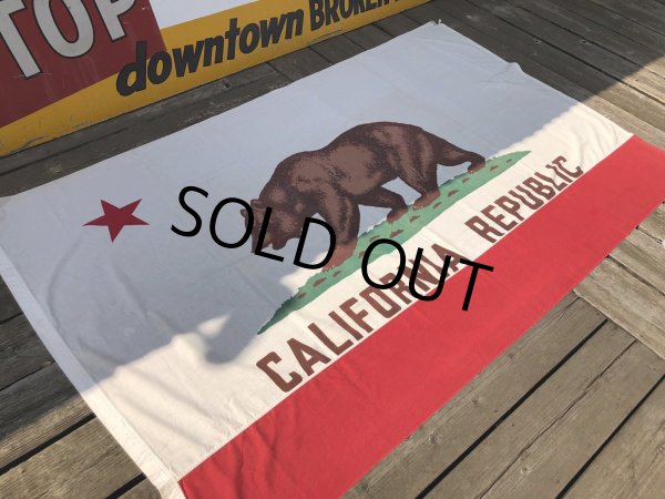 画像21: Vintage U.S.A . The Bear California Republic Cotton Flag 211x137 cm (M997)  (21)