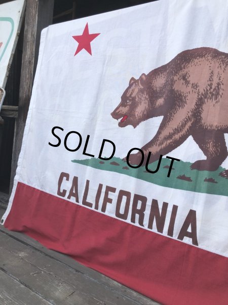 画像5: Vintage U.S.A . The Bear California Republic Cotton Flag 211x137 cm (M997)  (5)